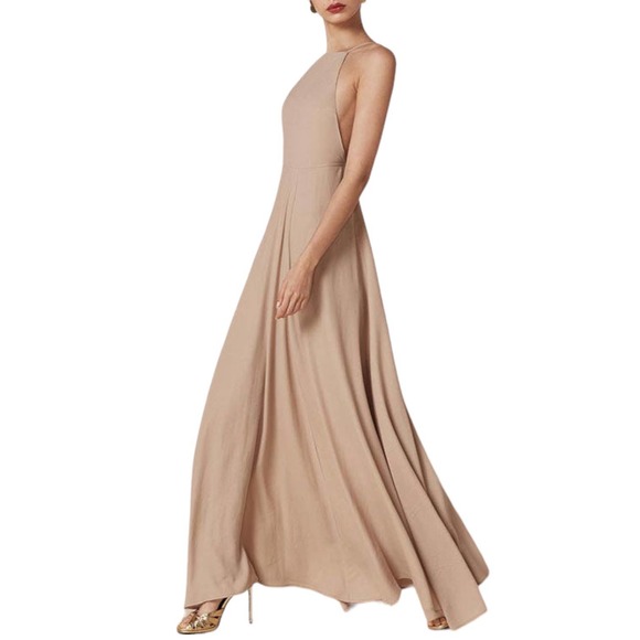 Reformation Dresses & Skirts - Reformation Frossen High Neck Bridesmaid Maxi Dress Champagne Size 2